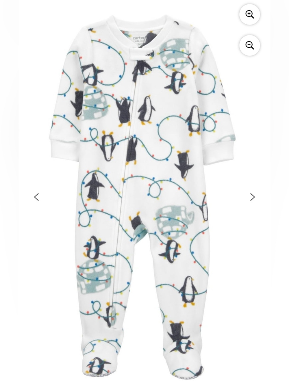 NWT! Carter’s Child of Mine Penguin Holiday Pajamas,, One-Piece, Baby Sz 6-9 mo